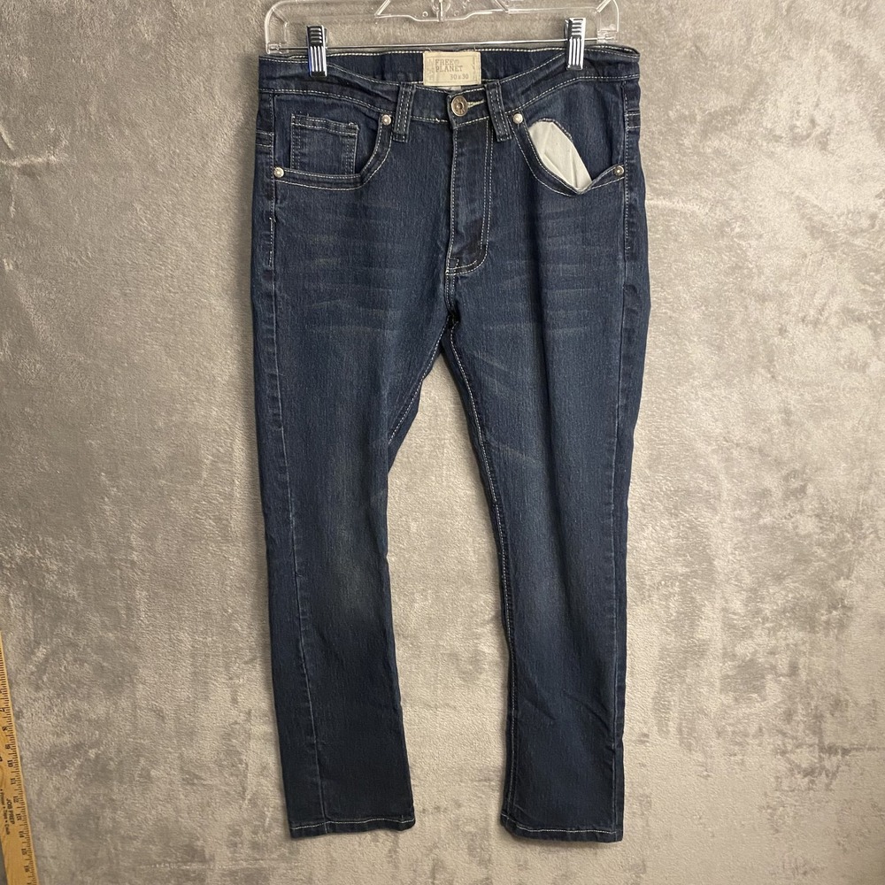 Free Planet Mens Jeans 30x30 Dark Wash Denim Stretch Pockets
